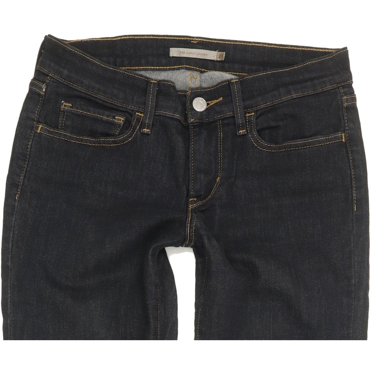 Levi's 710 Super Women Black Skinny Slim Stretch Jeans W27 L30