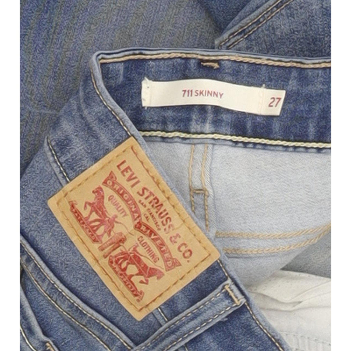 Levi's 711 Women Blue Skinny Slim Stretch Jeans W27 L30