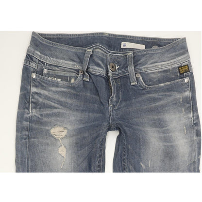 G-Star Women Blue Straight Slim Stretch Jeans W30 L32