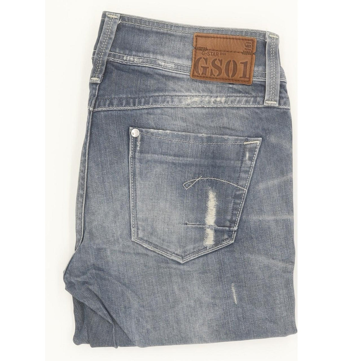 G-Star Women Blue Straight Slim Stretch Jeans W30 L32