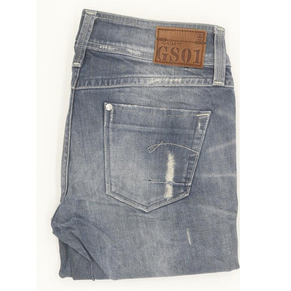 G-Star Women Blue Straight Slim Stretch Jeans W30 L32