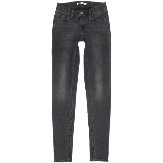 Levi's 710 Super Women Charcoal Skinny Slim Stretch Jeans W25 L30