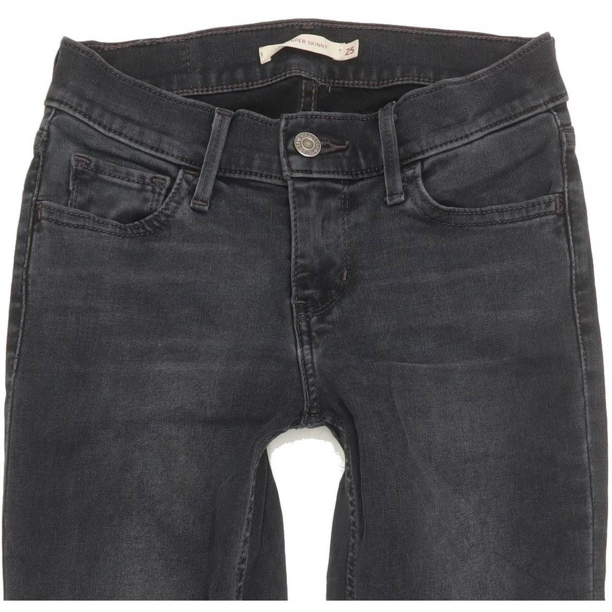 Levi's 710 Super Women Charcoal Skinny Slim Stretch Jeans W25 L30