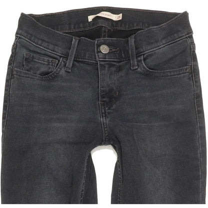 Levi's 710 Super Women Charcoal Skinny Slim Stretch Jeans W25 L30