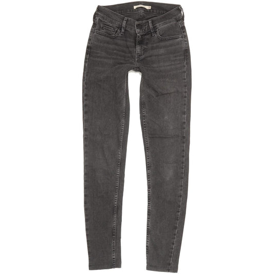 Levi's 710 Super Women Charcoal Skinny Slim Stretch Jeans W25 L29