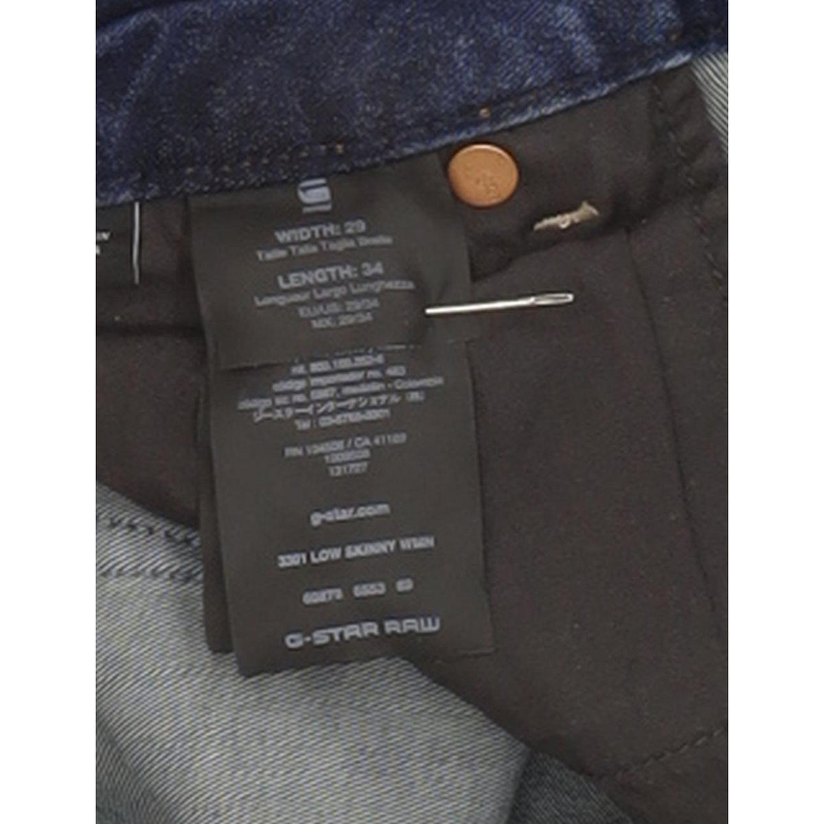 G-Star 3301 Low Women Blue Skinny Slim Stretch Jeans W29 L33