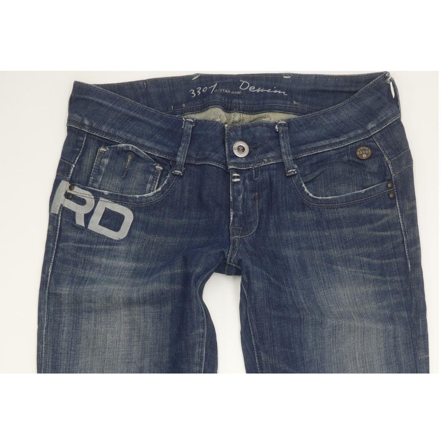 G-Star Royce Police Women Blue Skinny Slim Stretch Jeans W27 L33