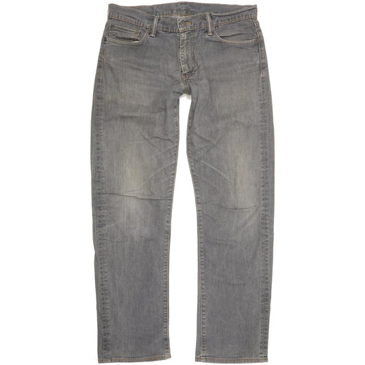 Levi's 504 Men Grey Straight Regular Stretch Jeans W33 L31