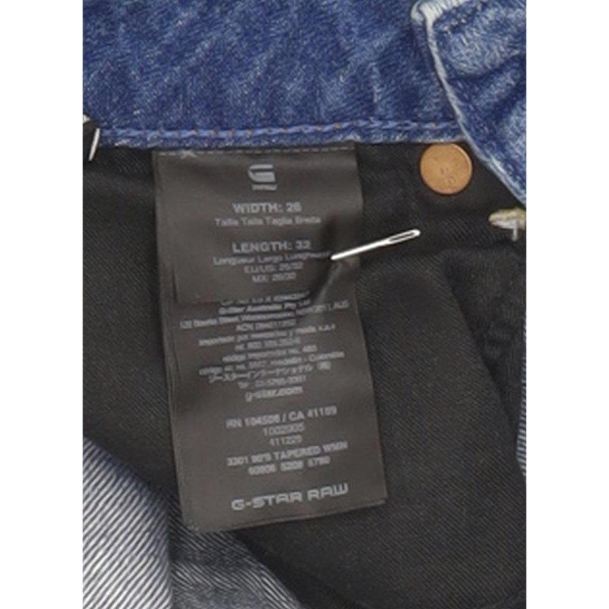 G-Star 3301 90's Women Blue Tapered Slim Jeans W26 L28