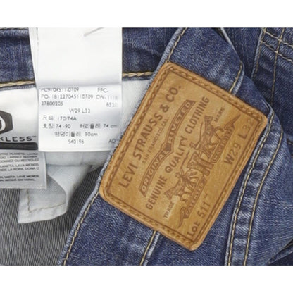 Levi's 511 Women Blue Straight Slim Stretch Jeans W29 L31