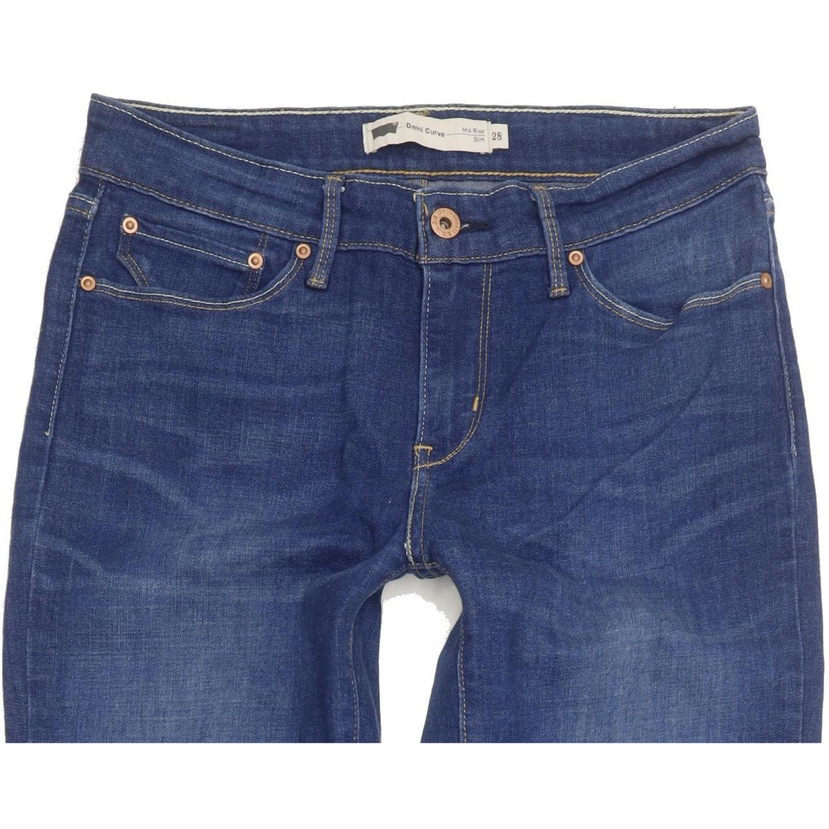 Levi's Demi Curve Women Blue Straight Slim Stretch Jeans W28 L30