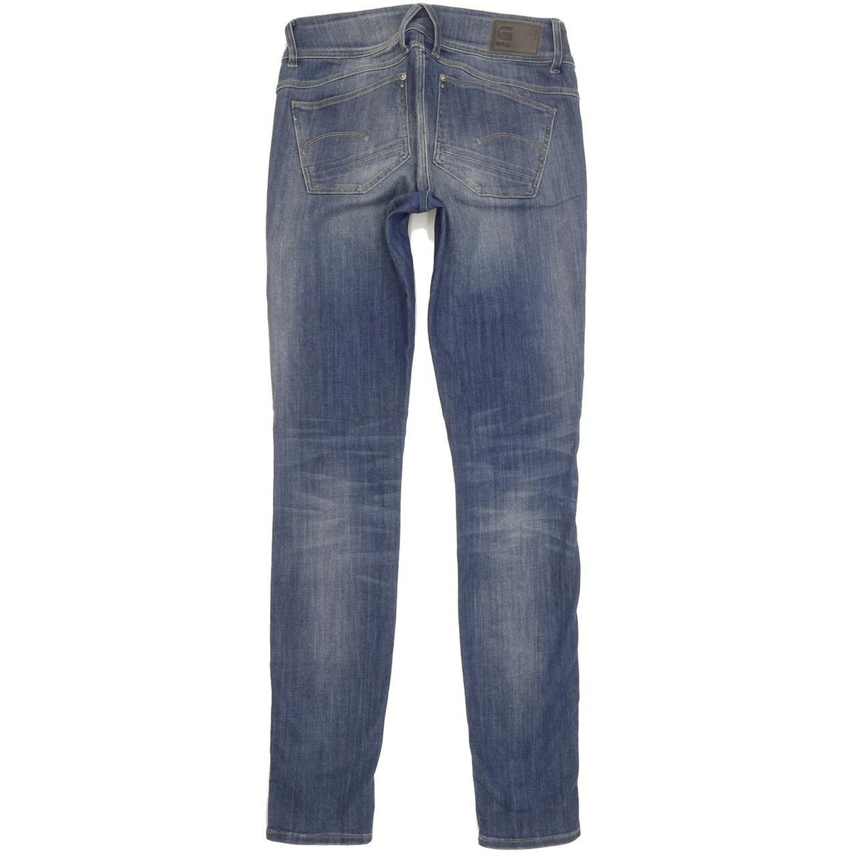 G-Star Lynn Zip Mid Women Blue Skinny Slim Stretch Jeans W28 L32