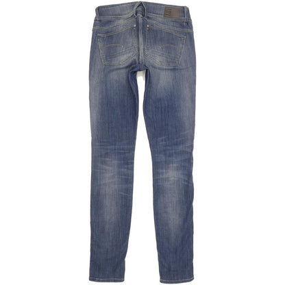 G-Star Lynn Zip Mid Women Blue Skinny Slim Stretch Jeans W28 L32