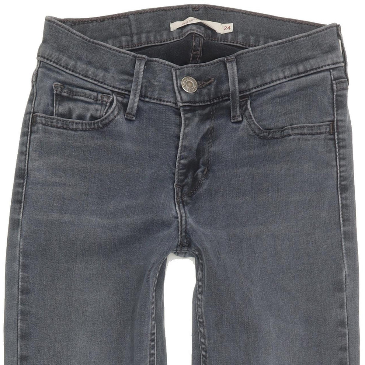 Levi's 710 Super Women Blue Skinny Slim Stretch Jeans W24 L28
