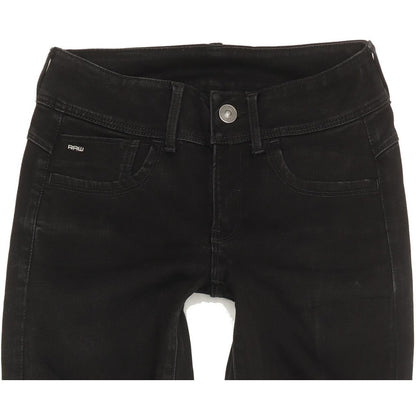 G-Star Lynn d-Mid Women Black Skinny Slim Stretch Jeans W28 L33