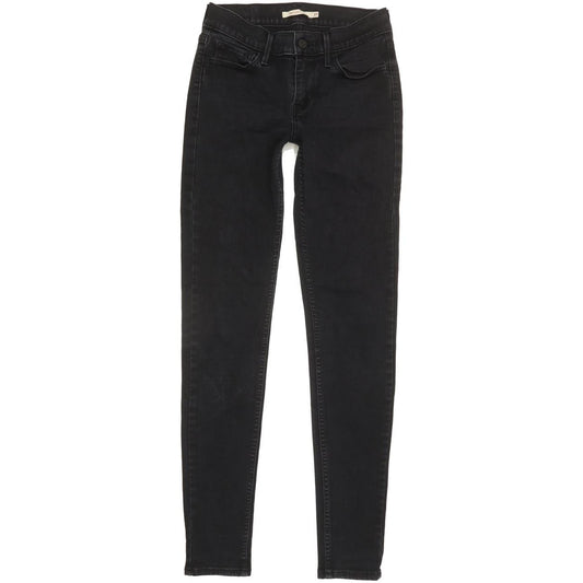 Levi's 710 Super Women Black Skinny Slim Stretch Jeans W27 L30