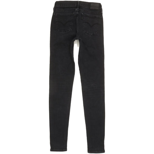 Levi's 710 Super Women Black Skinny Slim Stretch Jeans W27 L30