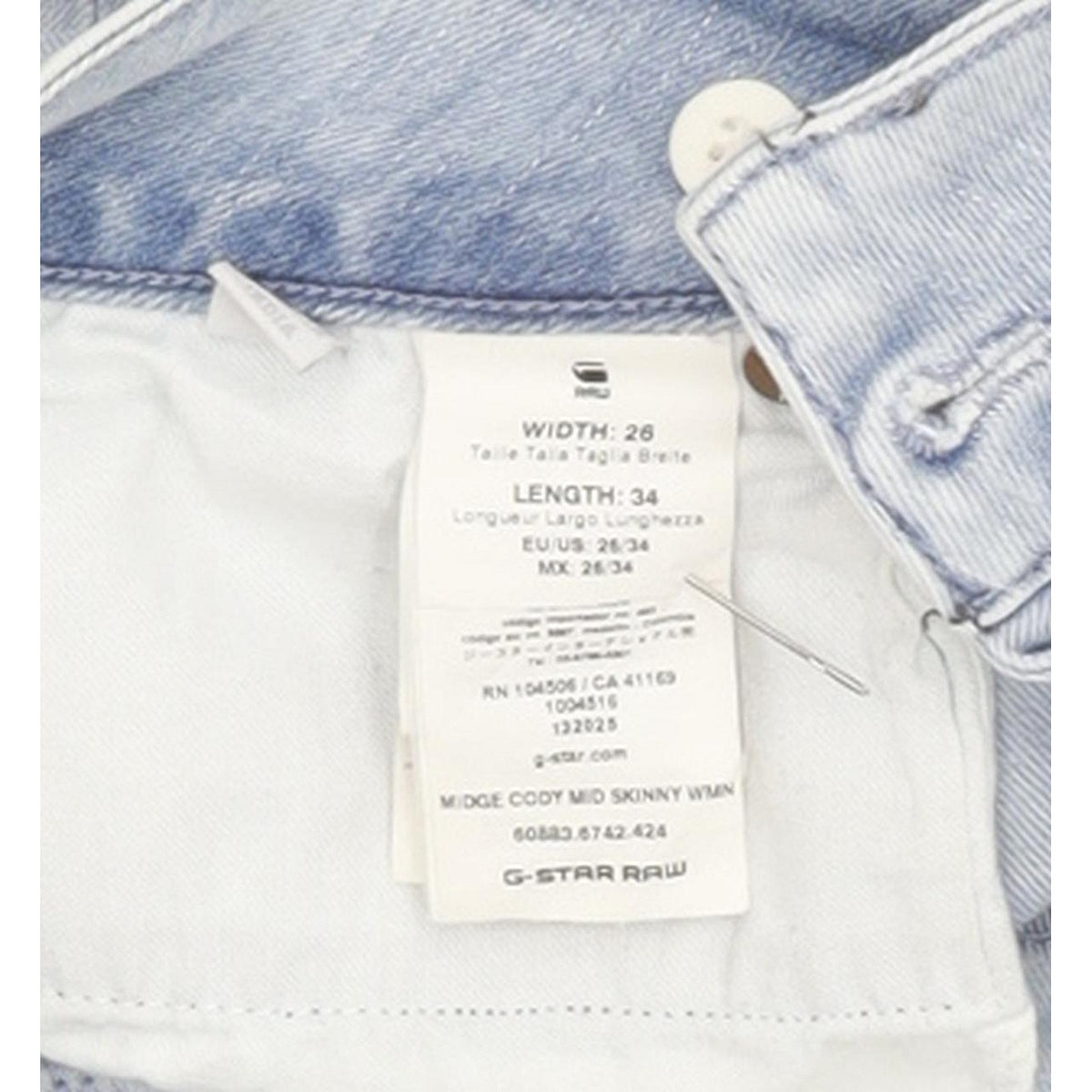 G-Star Midge Cody Women Blue Skinny Slim Stretch Jeans W26 L34