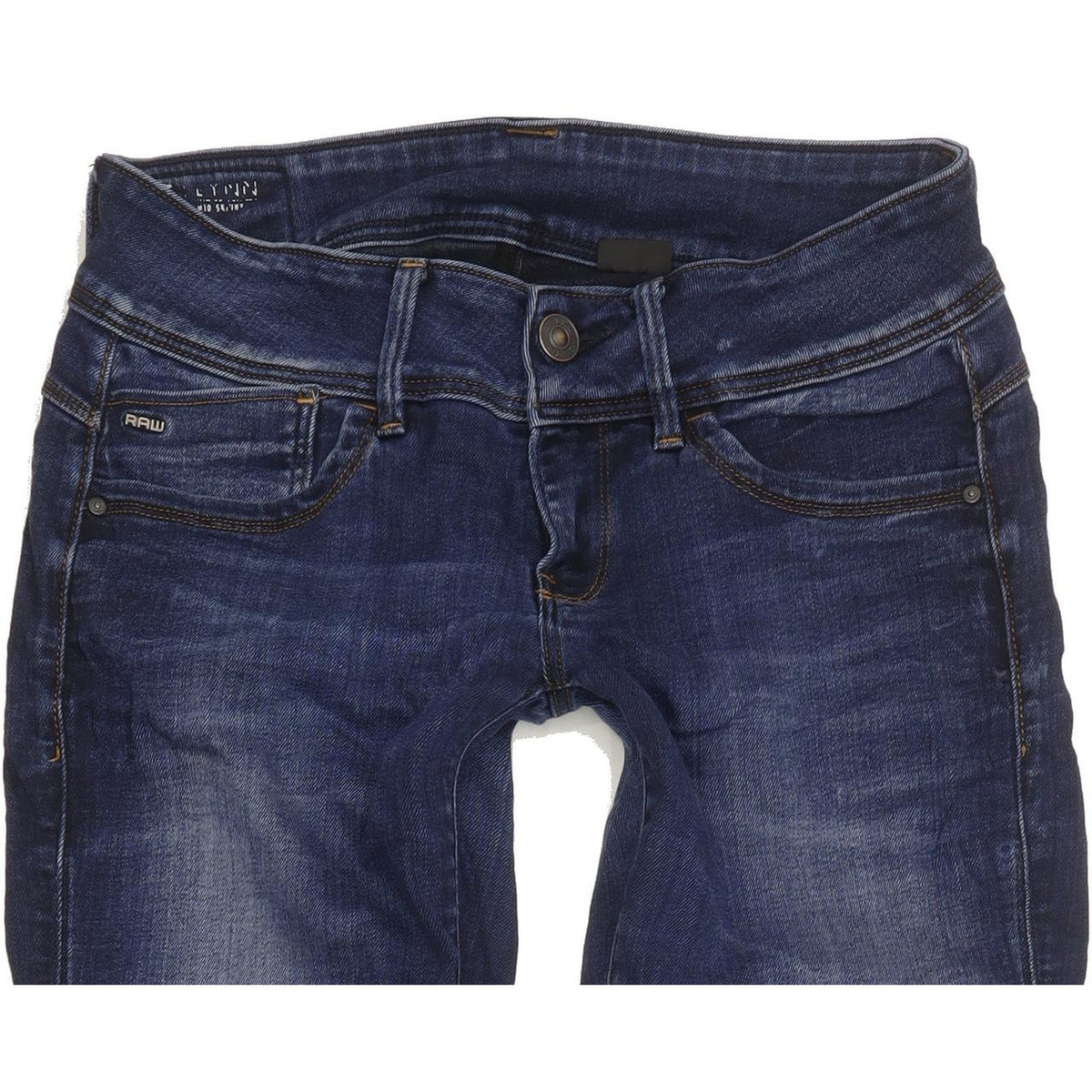G-Star Lynn Mid Women Navy Skinny Slim Stretch Jeans W27 L34