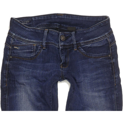 G-Star Lynn Mid Women Navy Skinny Slim Stretch Jeans W27 L34