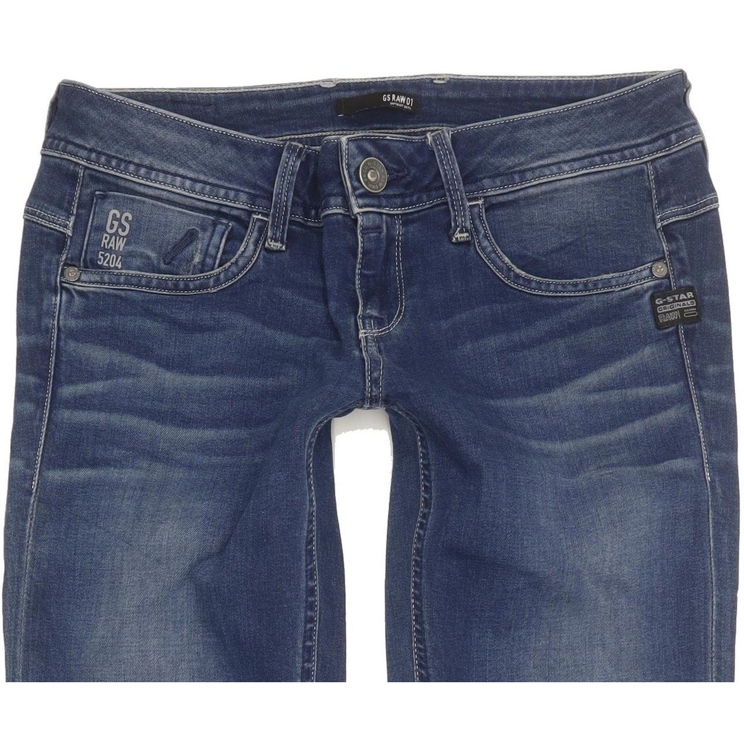 G-Star Attacc Women Blue Straight Slim Stretch Jeans W27 L32