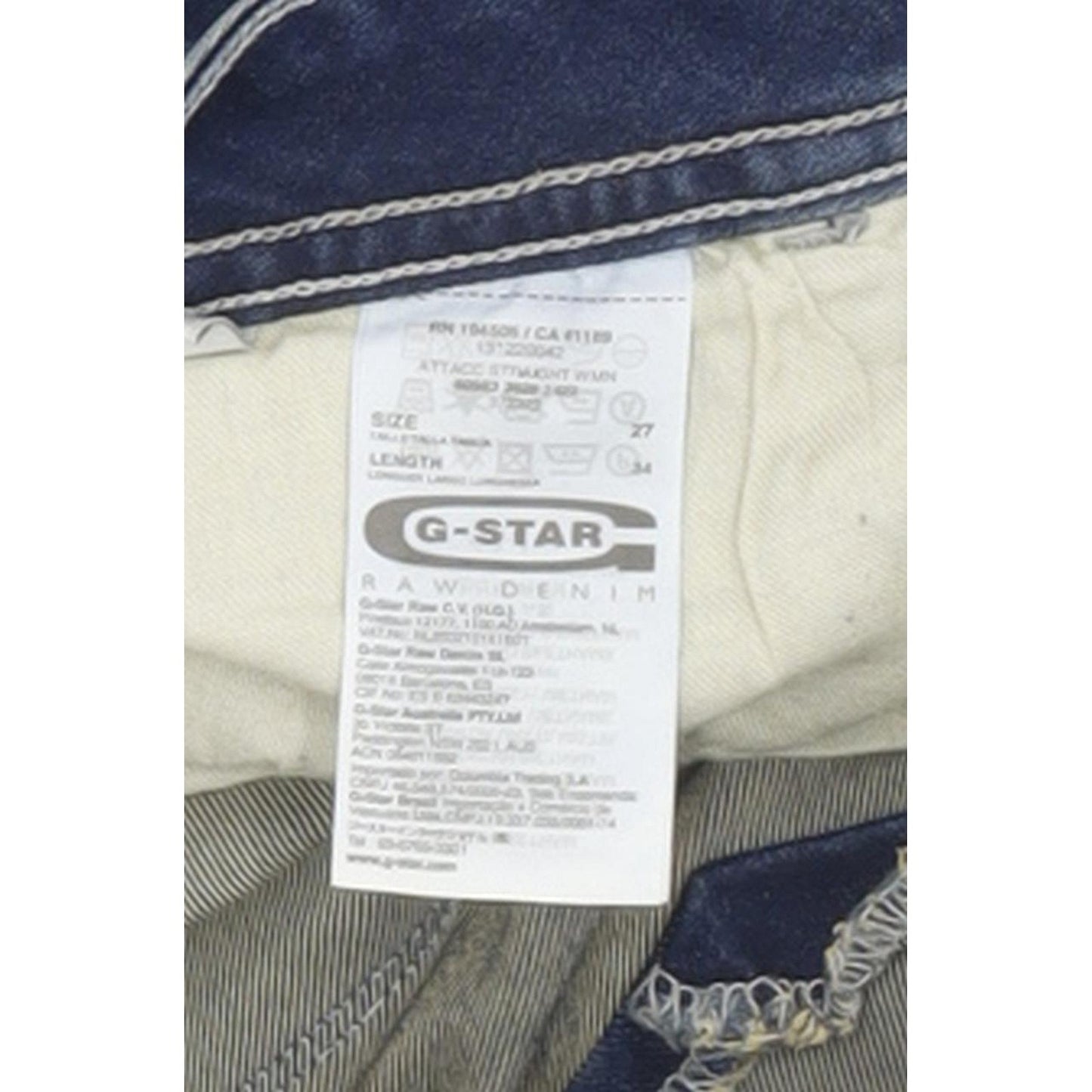 G-Star Attacc Women Blue Straight Slim Stretch Jeans W27 L32