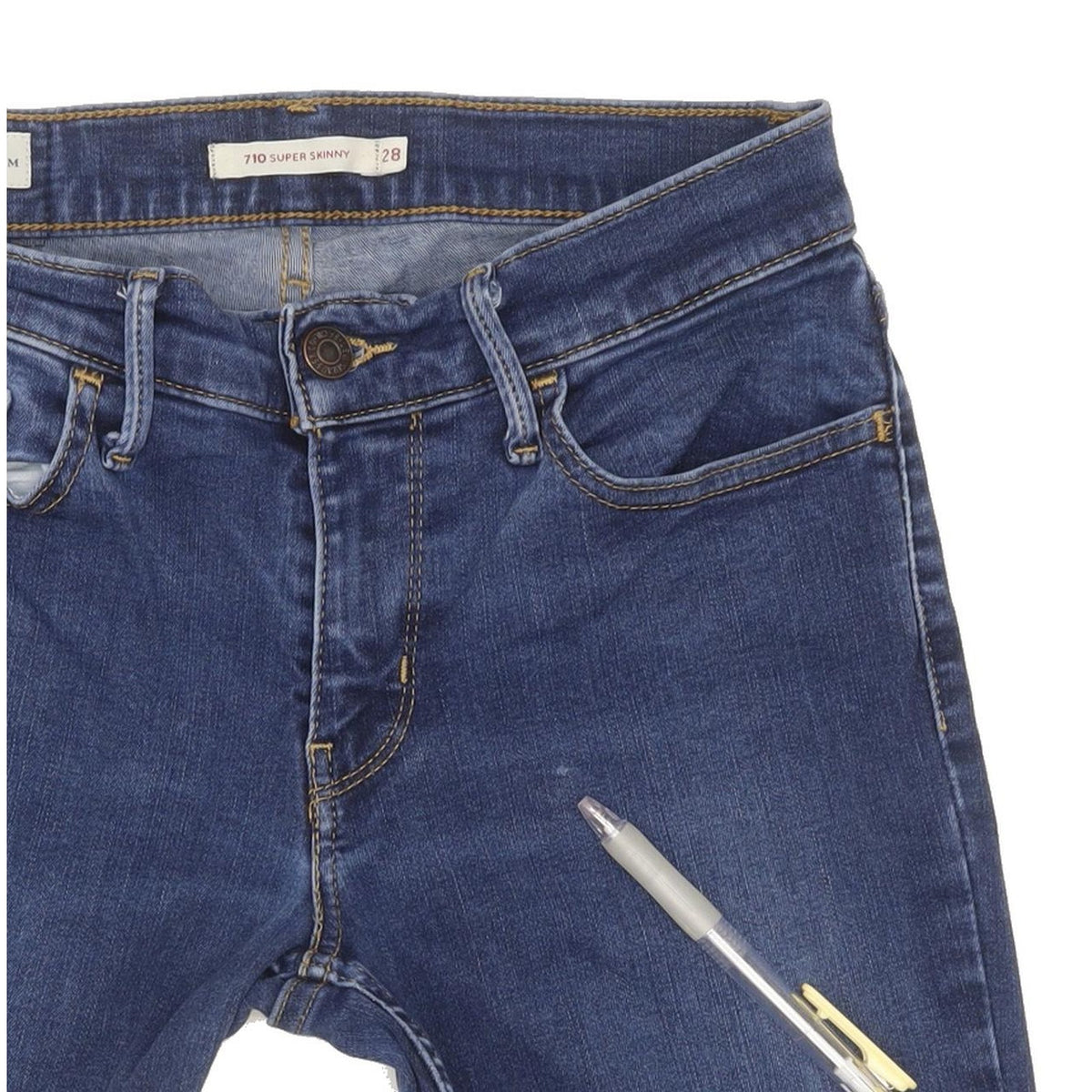 Levi's 710 Super Women Blue Skinny Slim Stretch Jeans W28 L29