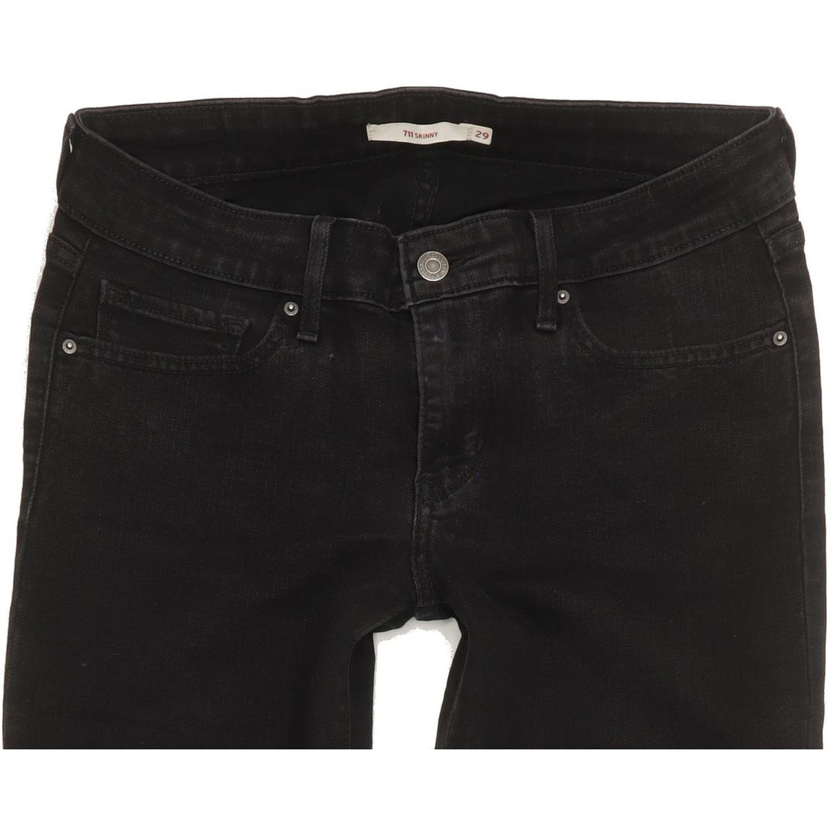 Levi's 711 Women Black Skinny Slim Stretch Jeans W29 L34