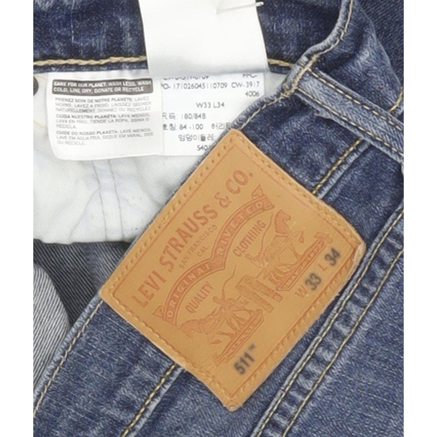 Levi's 511 Men Blue Straight Slim Stretch Jeans W33 L33