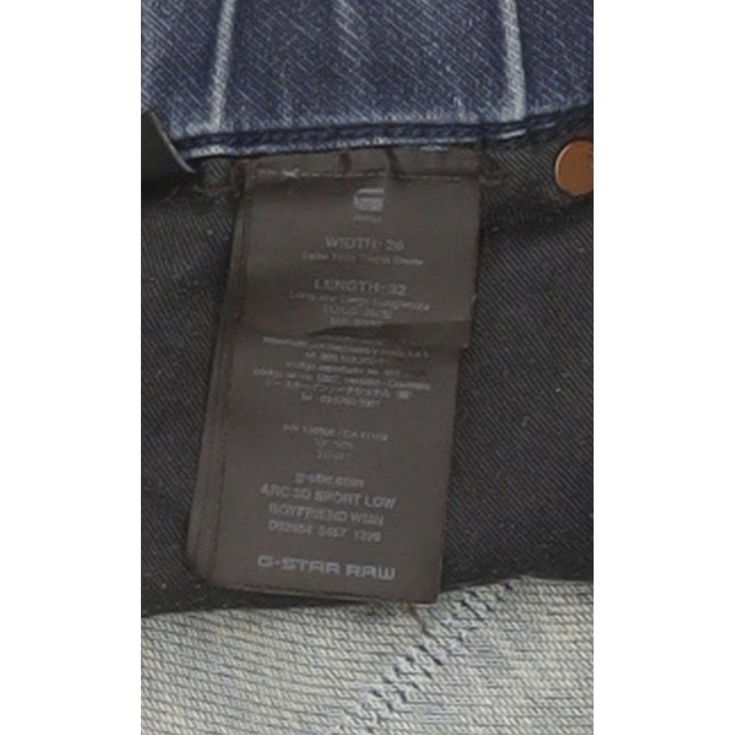 G-Star Arc 3D Sport Women Blue Tapered Loose Boyfriend Stretch Jeans W26 L32
