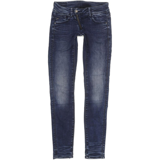 G-Star Lynn Zip Mid Women Blue Skinny Slim Stretch Jeans W26 L32