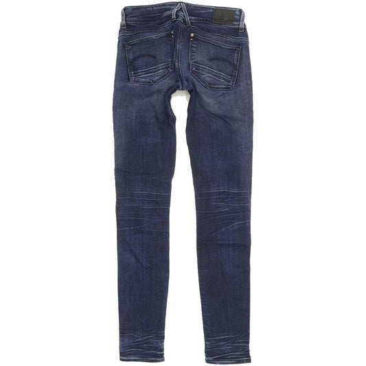 G-Star Lynn Zip Mid Women Blue Skinny Slim Stretch Jeans W26 L32