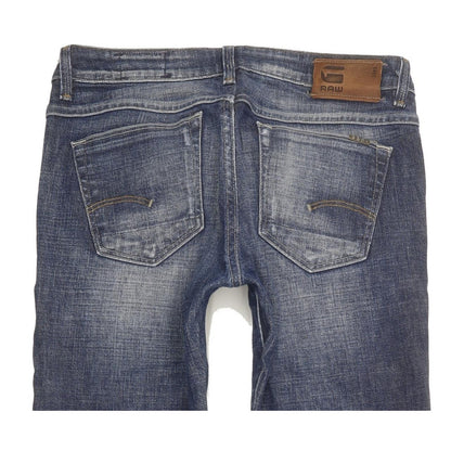 G-Star 3301 Women Blue Straight Slim Stretch Jeans W26 L28