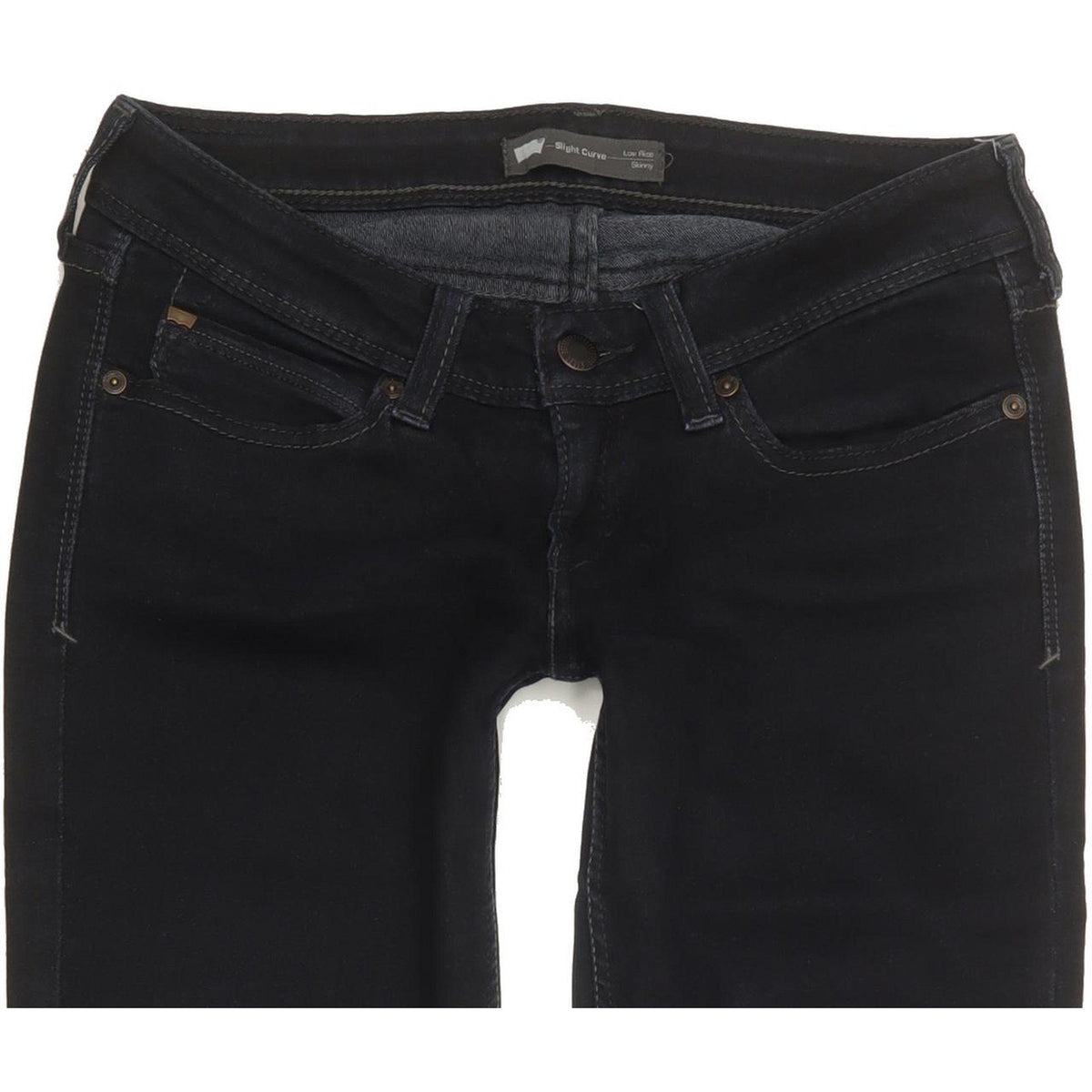 Levi's Slight Curve Women Black Skinny Slim Stretch Jeans W27 L29