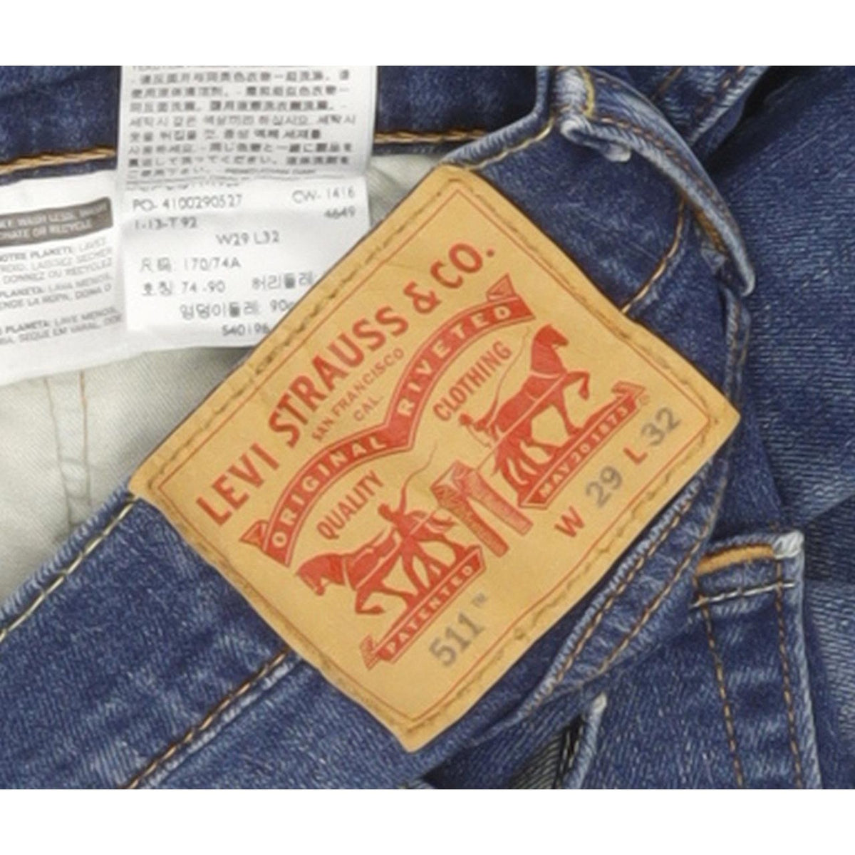 Levi's 511 Men Blue Straight Slim Stretch Jeans W29 L31