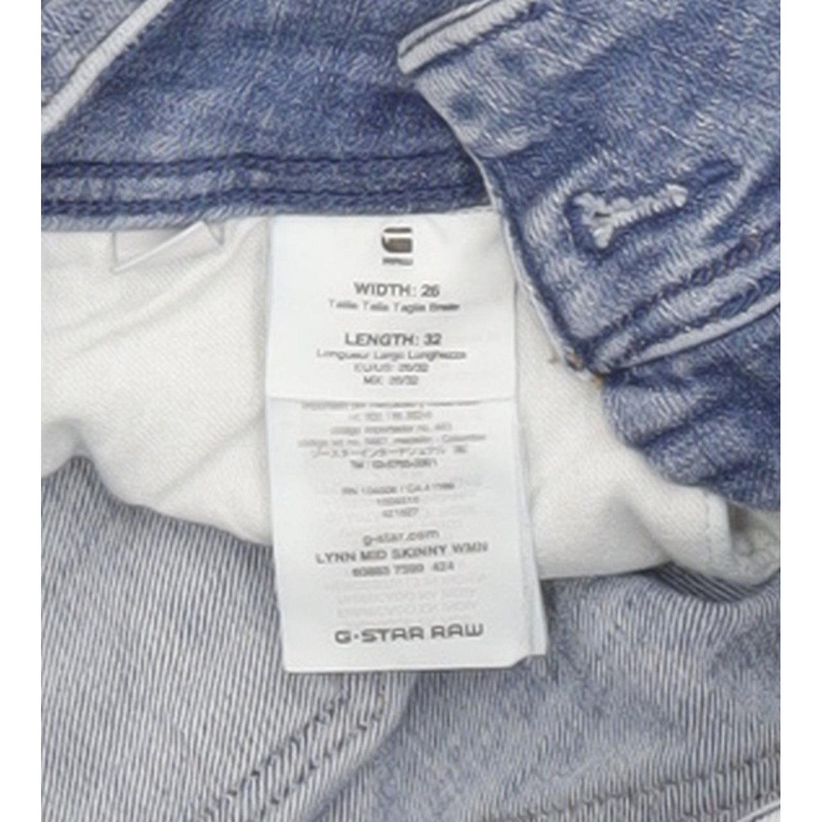 G-Star Lynn Mid Women Blue Skinny Slim Stretch Jeans W26 L31