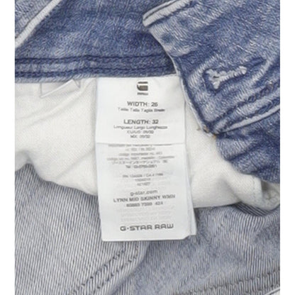 G-Star Lynn Mid Women Blue Skinny Slim Stretch Jeans W26 L31