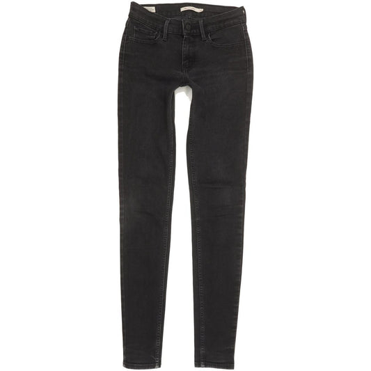 Levi's 710 Super Women Black Skinny Slim Stretch Jeans W27 L31