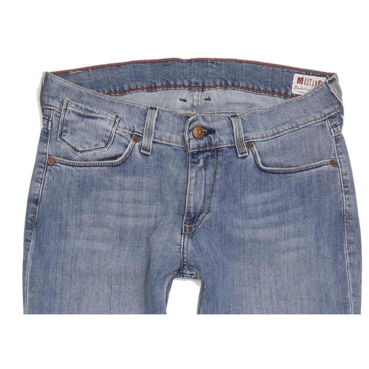 Mustang Oregon Women Blue Straight Slim Stretch Jeans W32 L34