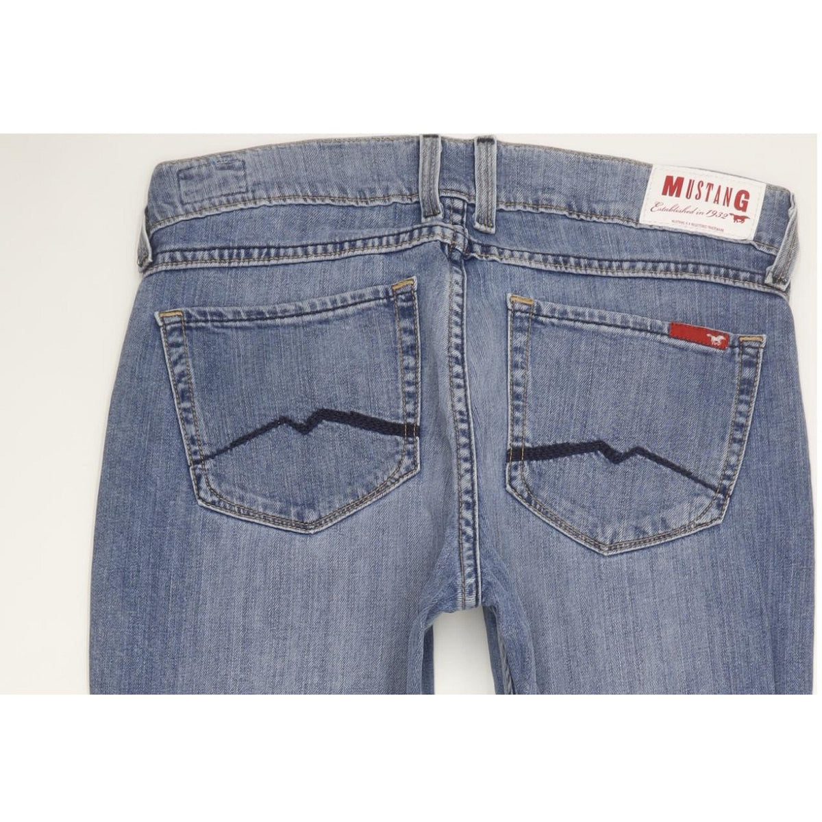 Mustang Oregon Women Blue Straight Slim Stretch Jeans W32 L34