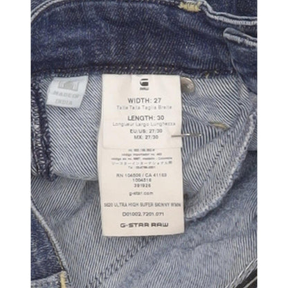 G-Star 5620 Ultra High Women Blue Skinny Slim Stretch Jeans W27 L30
