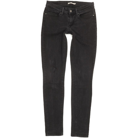 Levi's 711 Women Black Skinny Slim Stretch Jeans W28 L31