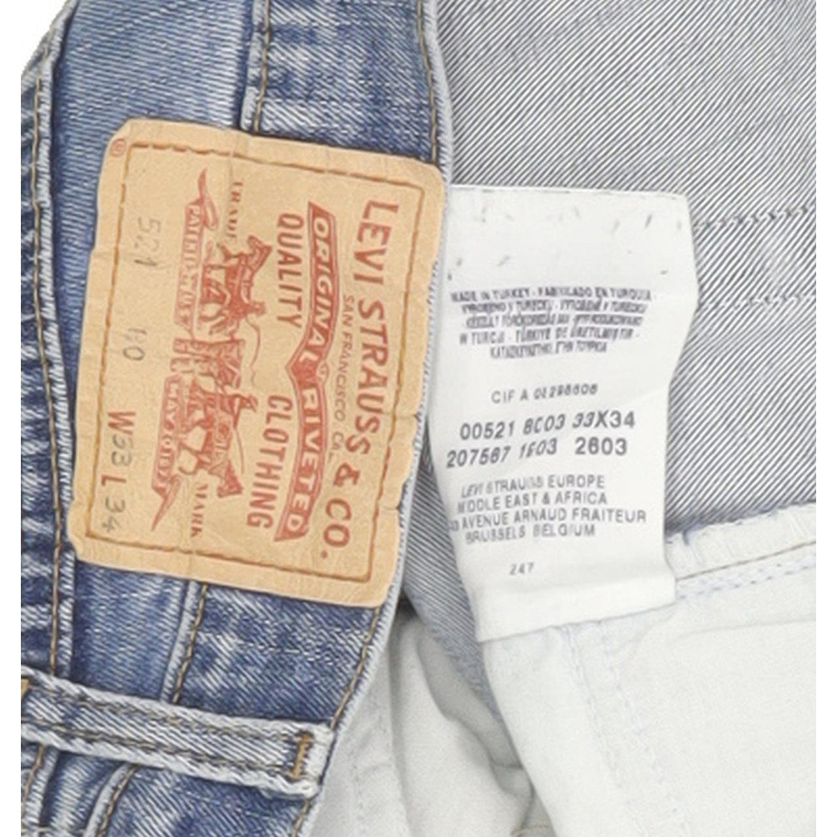 Levi's 521 Men Blue Straight Regular Stretch Jeans W33 L32