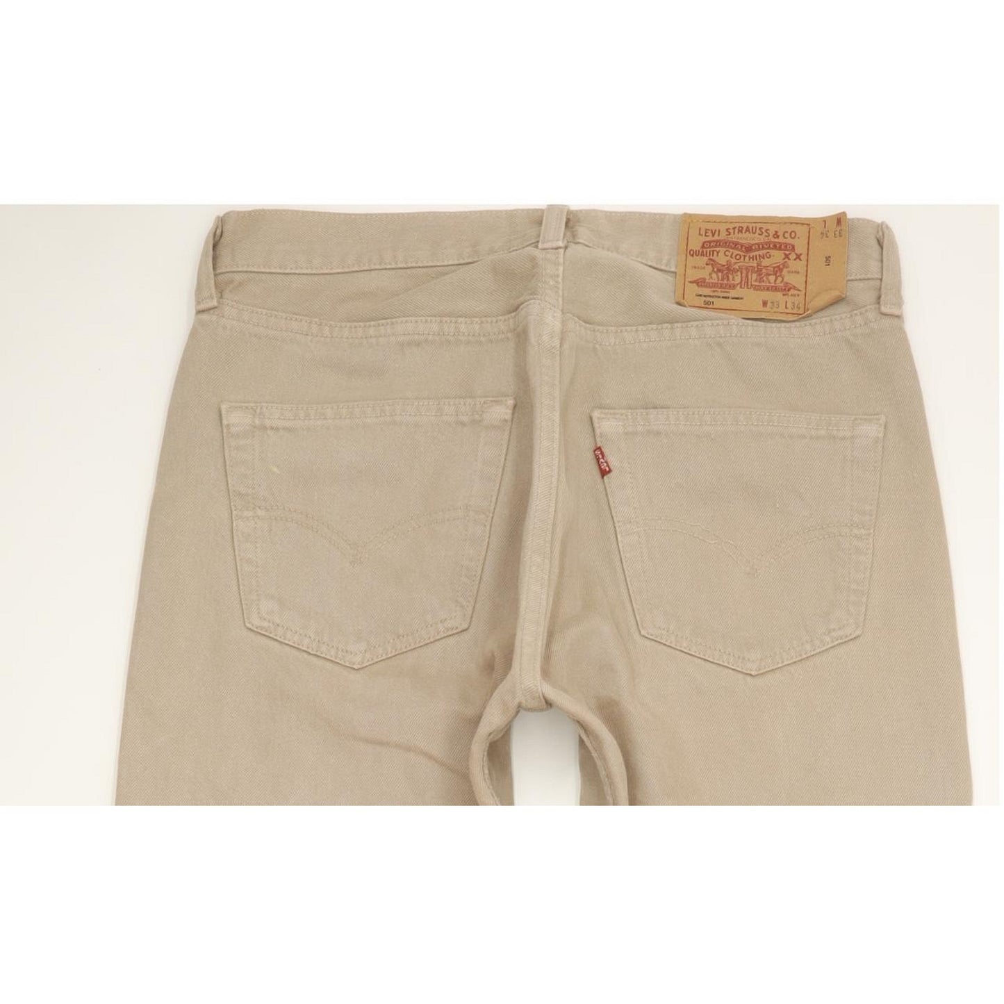 Levi's 501 Made in USA Men Beige Straight Regular Jeans W33 L34