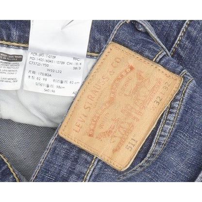 Levi's 511 Men Blue Straight Slim Stretch Jeans W32 L30