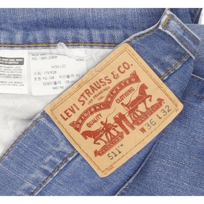 Levi's 511 Men Blue Straight Slim Stretch Jeans W36 L32