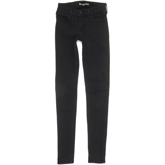 Levi's 710 Super Women Black Skinny Slim Stretch Jeans W26 L32