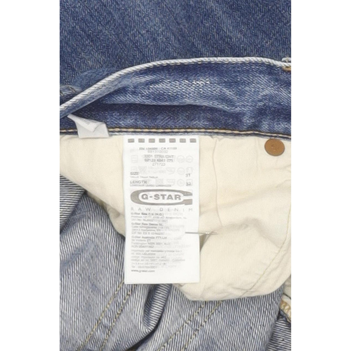 G-Star 3301 Men Blue Straight Regular Jeans W31 L32