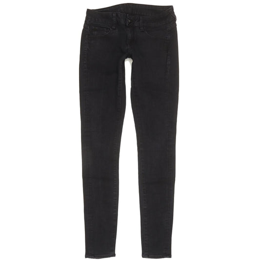 G-Star 3301 Deconst Low Women Black Skinny Slim Stretch Jeans W26 L31