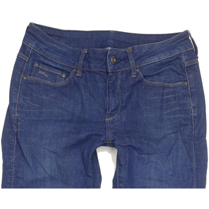 G-Star 3301 Contour Women Blue Straight Slim Stretch Jeans W26 L32